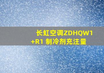 长虹空调ZDHQW1+R1 制冷剂充注量